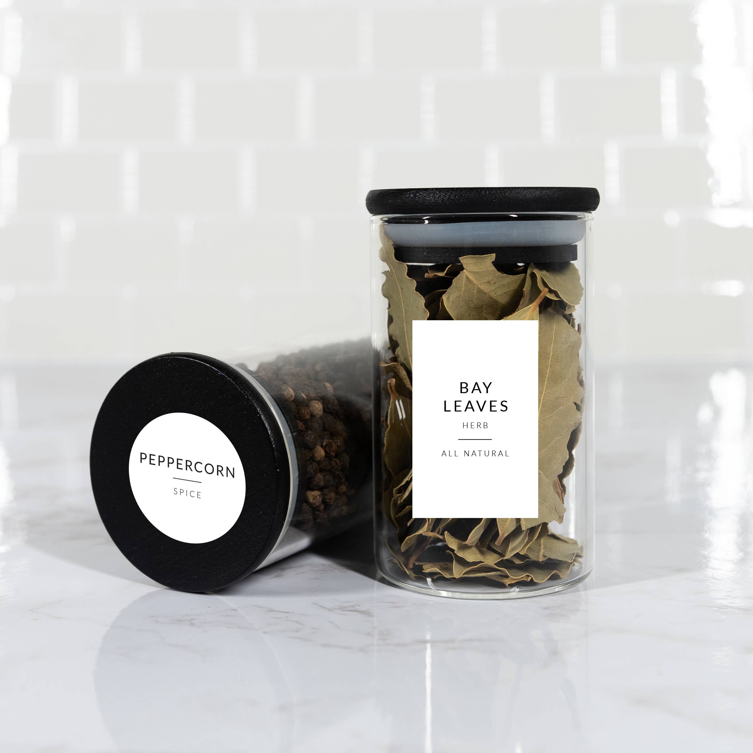 Savvy & Sorted – wholesale Jar – Large Black Bamboo Spice Jars (8.5oz)9