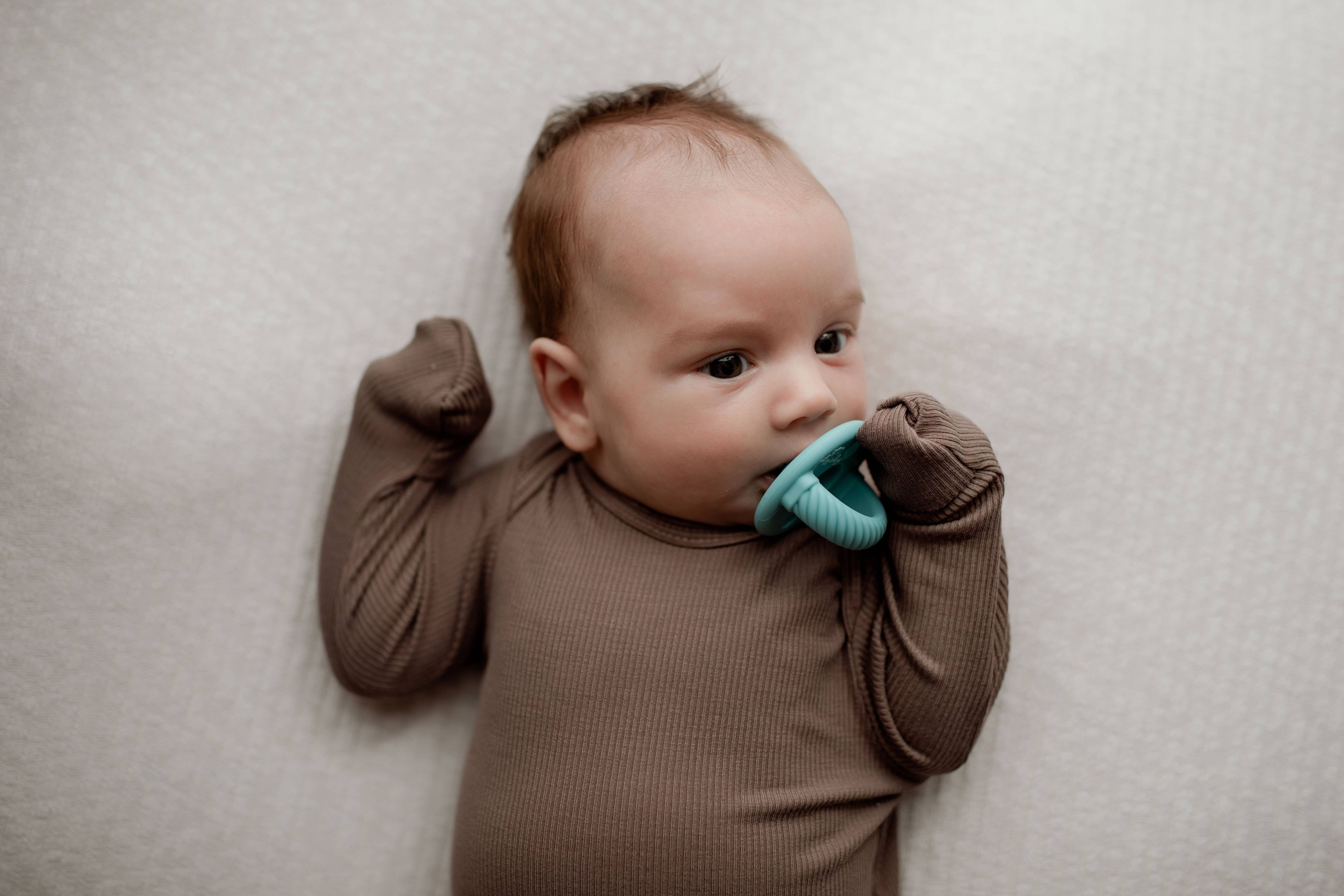 Three Little Tots - Wholesale Babygown - Baby - Cocoa Brown Ribbed Knotted Newborn Baby Gown sleepwear6