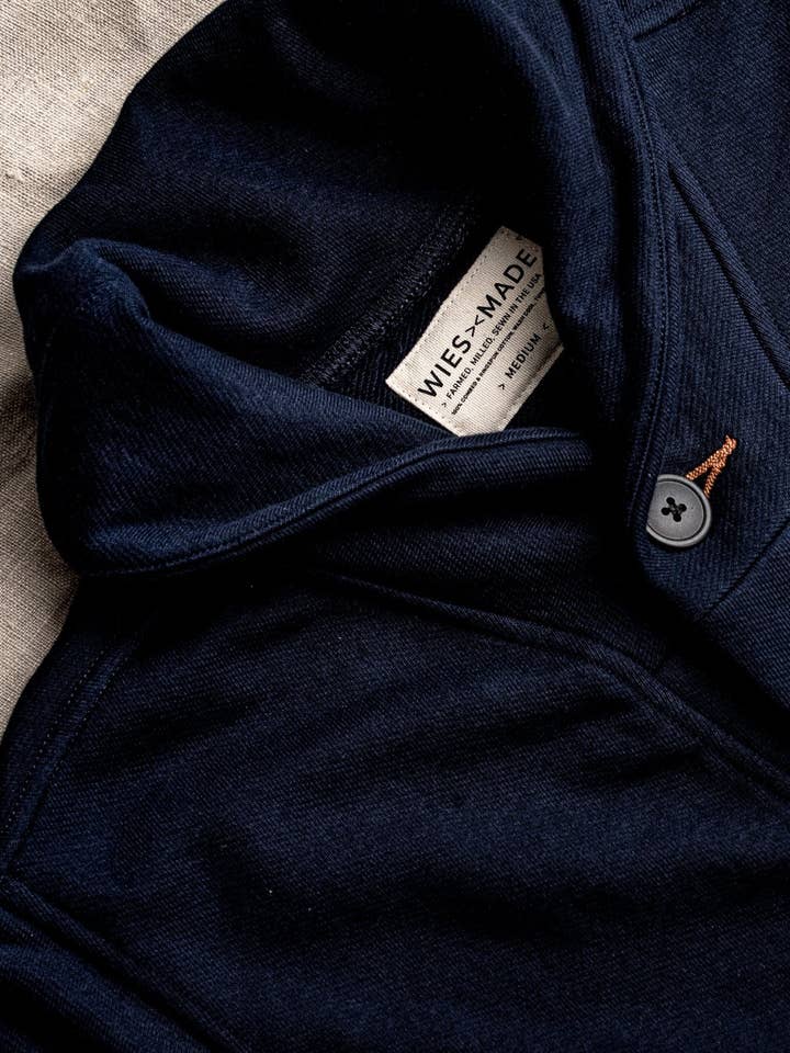Men's Bodega Shawl Cardigan | 14oz 100% Cotton French Terry - Navy for wholesale on Faire