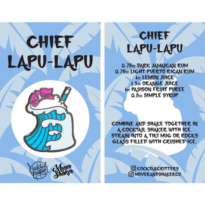 Cocktail Critters - Wholesale Lapel Pin/Button - Chief Lapu-Lapu Pin