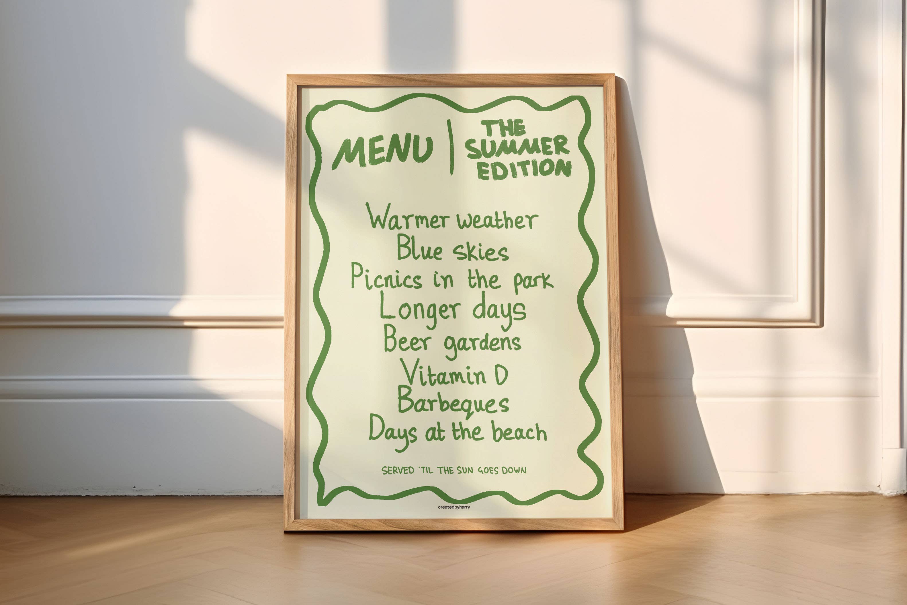 Createdbyharry - Wholesale Art Print - The Summer Menu Print2
