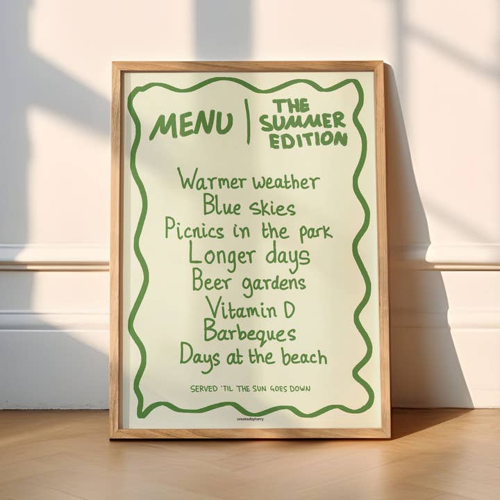 Createdbyharry - Wholesale Art Print - The Summer Menu Print2