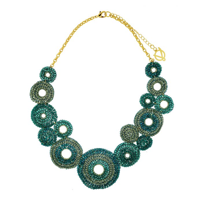 Teal Mix Gia Maxi Handmade Necklace for wholesale by Lavish By Tricia Milaneze
