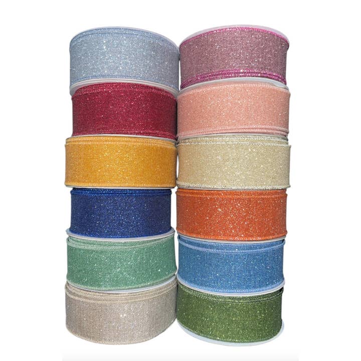 Thompson Wholesale - Vente Ruban – emballage cadeau - Ruban à paillettes vintage de qualité 1,5" -- Lot de 121