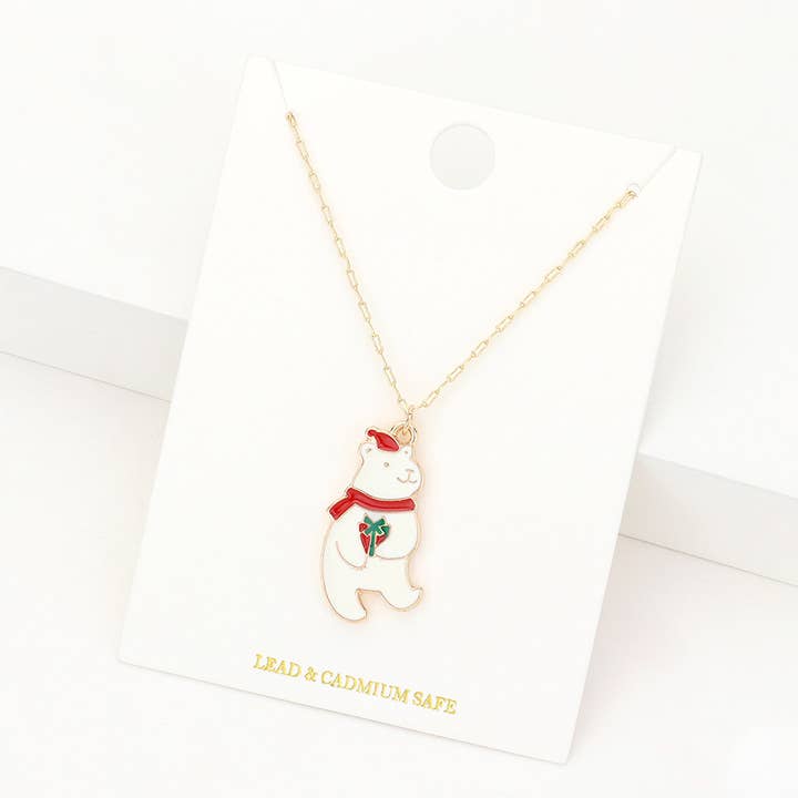 Colar com Pendente de Contas de Natal em Esmalte por atacado de Sensibling Corp.