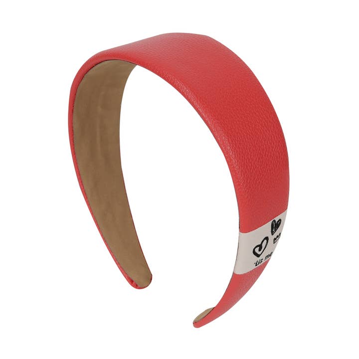 2” Red Leather Padded Headband for wholesale by 'tis me