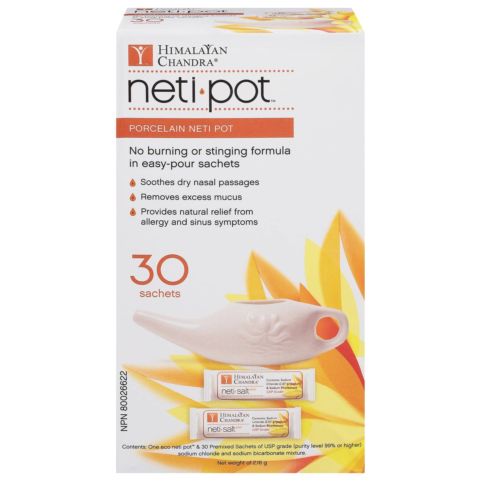 Everyday Supply Co - Wholesale Nasal Care - Porcelain Himalayan Neti Pot with 30 Sachets0