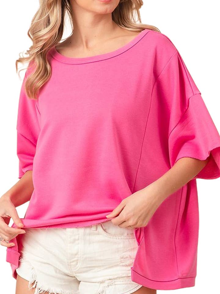 Haut surajusté à coupe en tissu éponge pour la vente par Vanilla Monkey