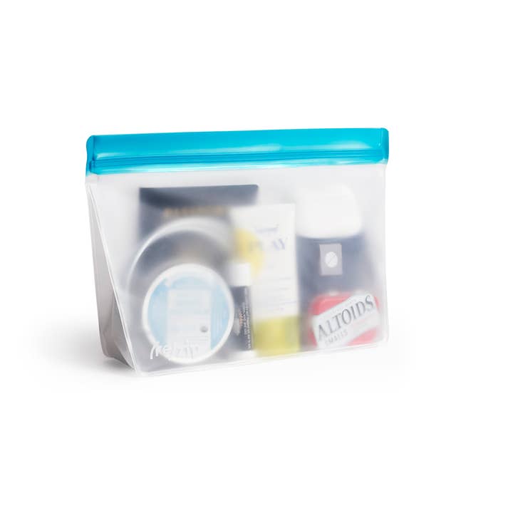 Rezip Co. - Wholesale Food Storage Wrap/Bag - Reusable Stand-Up Storage Bag - Aqua - Quart7