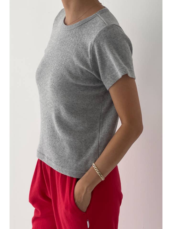 Le Bon Shoppe - Wholesale Knit Top - Women's - Pointelle Babe Tee (2S-2M-1L)8