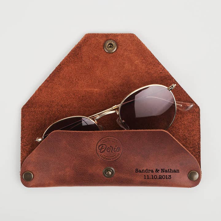 Personalized Leather Glasses Case, Custom Sunglasses Case for wholesale by Derio Leather