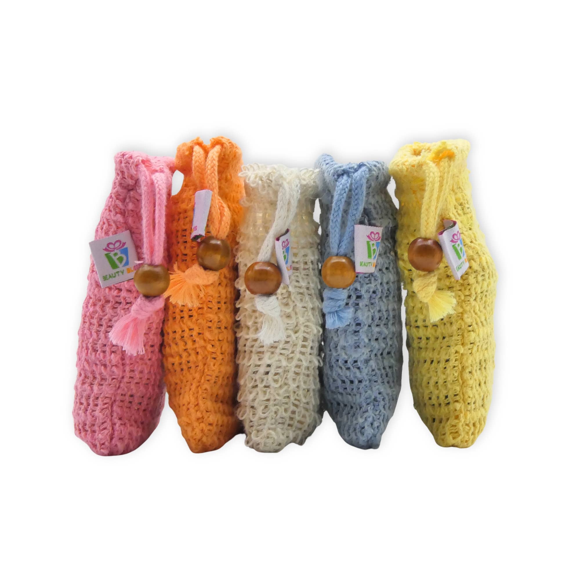 Beauty Blisss - Wholesale Soap Pouch/Sack/Bag - Sisal Soap Saver Bags, 5 & 10 Piece Full Sets Assorted0
