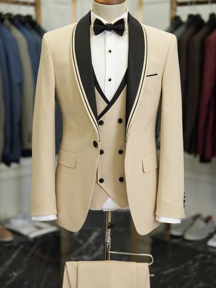 parez suits – wholesale Suit set – men's – Mens 3 Piece Slim Groom and Formal Suit 1