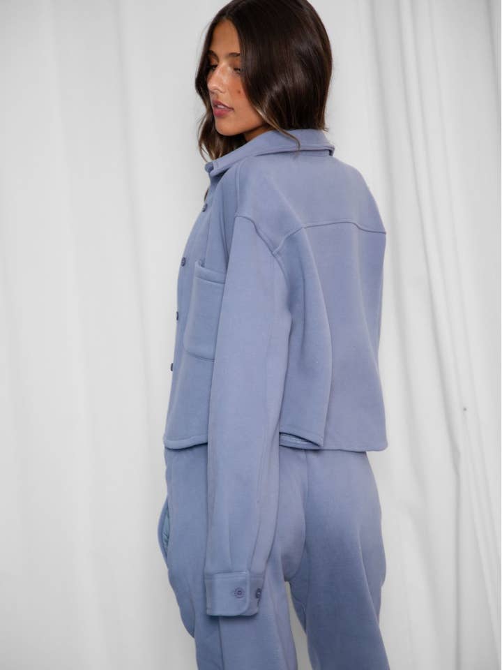 TICTOC - Wholesale Shirt Jacket/Shacket - Women's - JENNIE Plush Fleece Lounge Cropped Button Shirt Shacket34