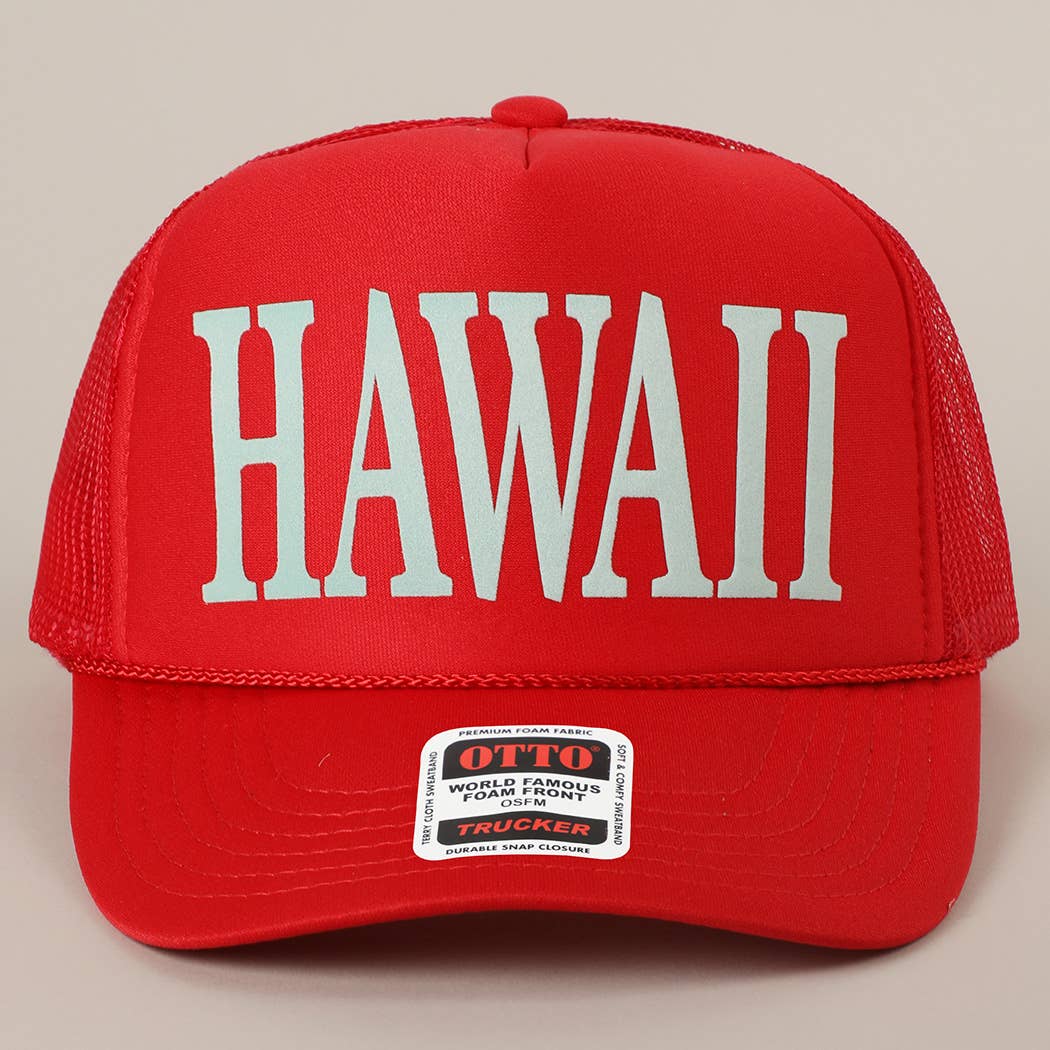 Fashion City - Wholesale Trucker Hat - Unisex - HAWAII Text Printed Mesh Back Foam Trucker Hat32