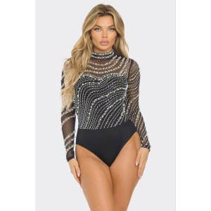 Luxe Black Long Sleeve Bodysuit - Grace and Lace