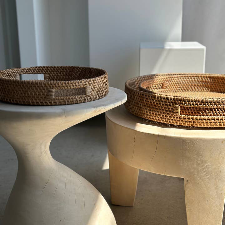 Office Objets - Wholesale Basket - Set of three handcrafted Indonesian wicker baskets in natural rattan (caramel)4