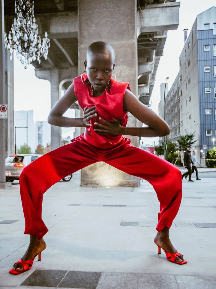 Michelle broek in rood voor wholesale door Adeera