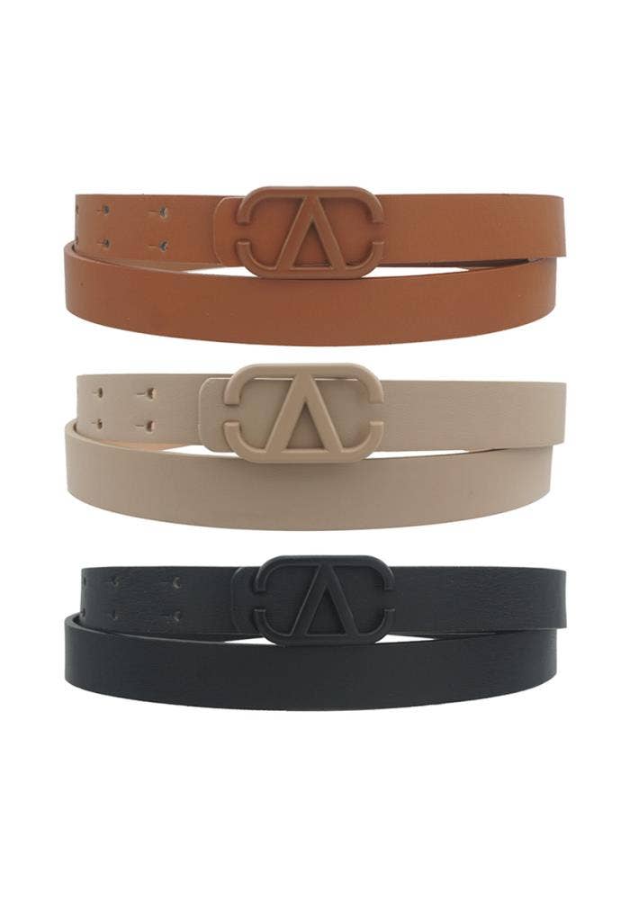 anbfashion – wholesale Belt – Women's – COLOR METAL V BUCKLE BELT 3 PC SETB 3IW-222193