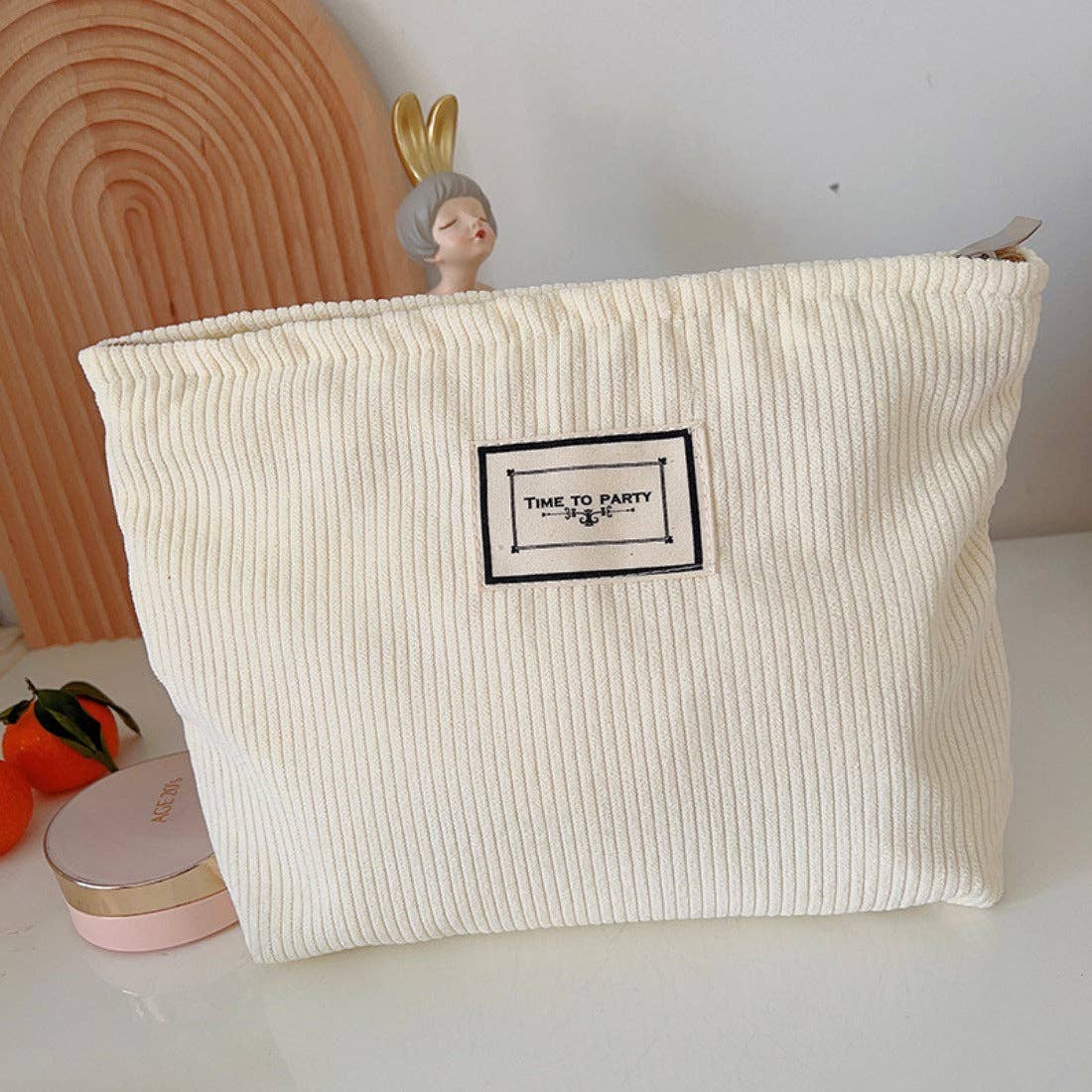 Funkyrel® Atzbranding Limited - Wholesale Makeup/Cosmetic Bag - Cosbai - Solid Color Corduroy Makeup Bag0