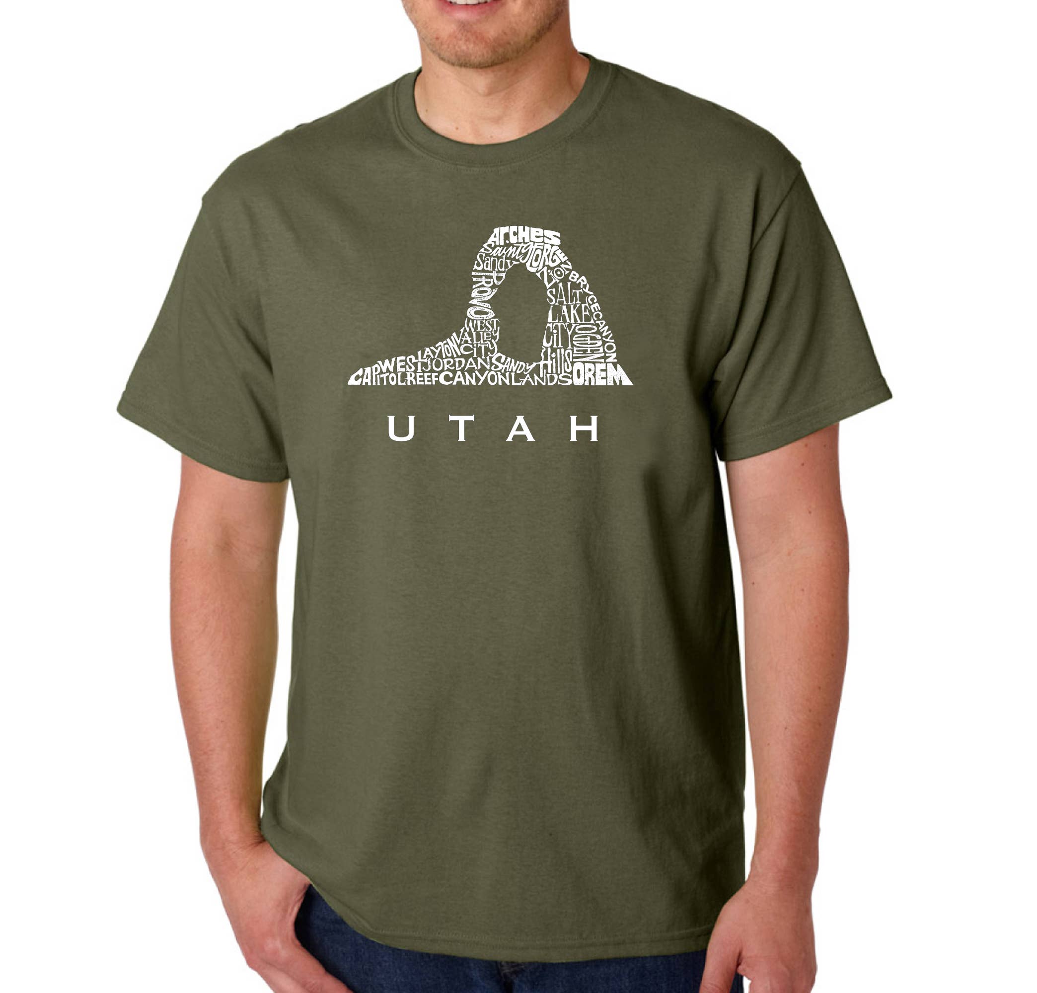 LA Pop Art - Wholesale Screen Printed T-Shirt - Men's - LA Pop Art Men's Word Art T-shirt - Utah4
