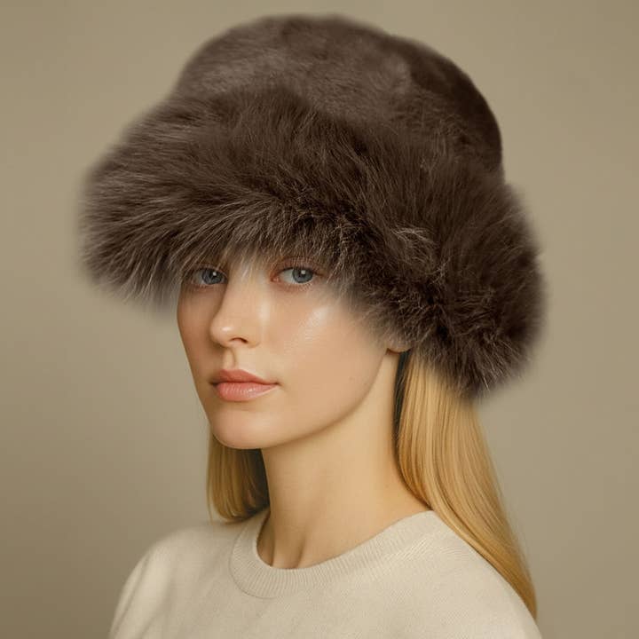 Sensibling Corp. - Wholesale Bucket Hat - Women's - Faux Fur Soft Plush Winter Bucket Hat4