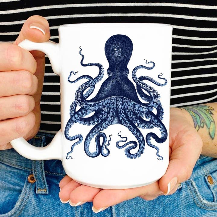 Love You a Latte Shop - Wholesale Coffee Mug - Watercolor Octopus 15 oz Mug