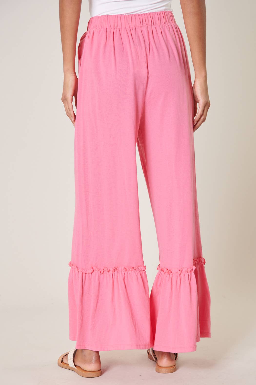 Sugarlips - Vente Pantalon – femme - Pantalon en coton tricoté à jambes larges avec volants Ryder10