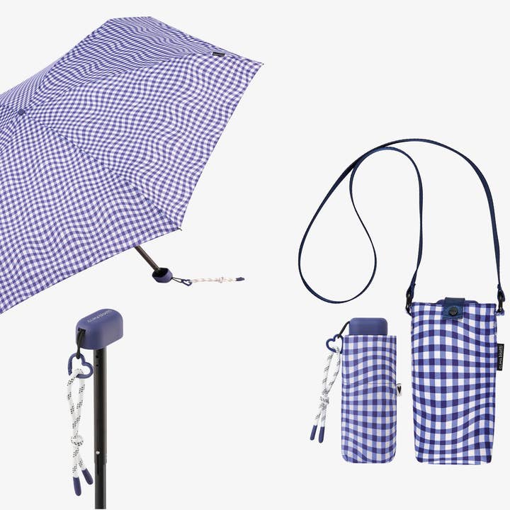Mini Manual Foldable Vichy Umbrella for wholesale by Mkr International