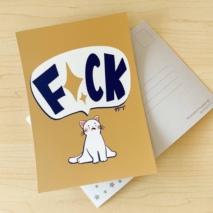Smol Cat Big FCK Mini impression/Carte postale pour la vente par goyangii