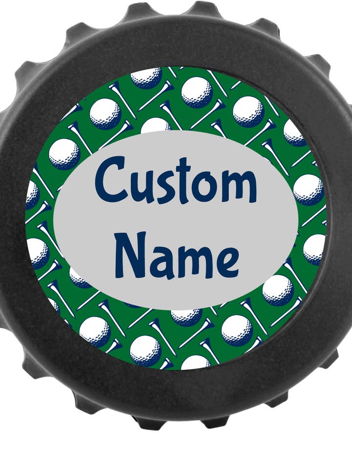 Apribottiglie Magnetico a Forma di Pallina da Golf, Personalizza 2 Righe di Testo per la vendita all'ingrosso da parte di Daisy Lane - Hunting, Sports & Beer Gifts