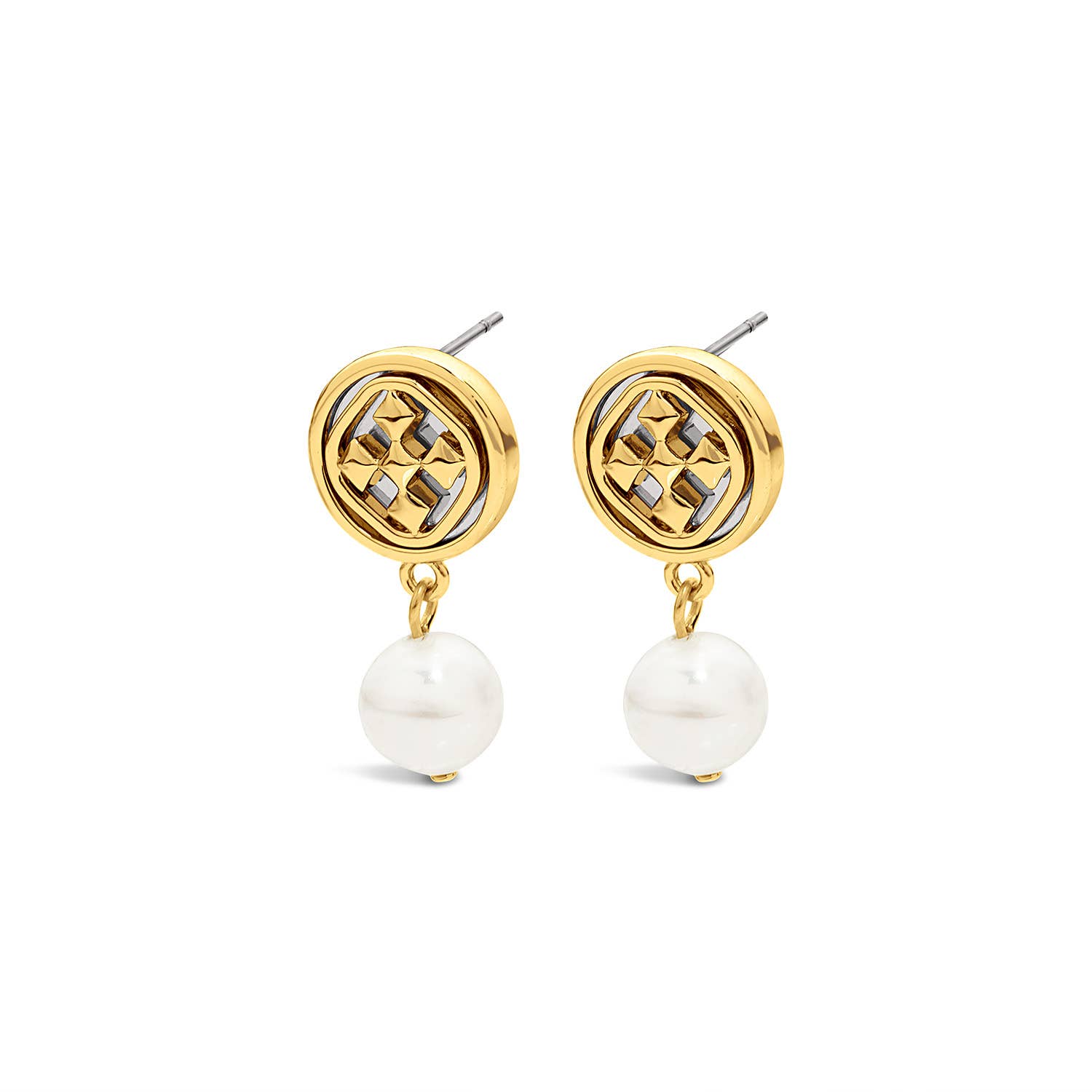 Gracewear Collection - Wholesale Dangle Earrings - Dangle Medallion Pearl Earrings0