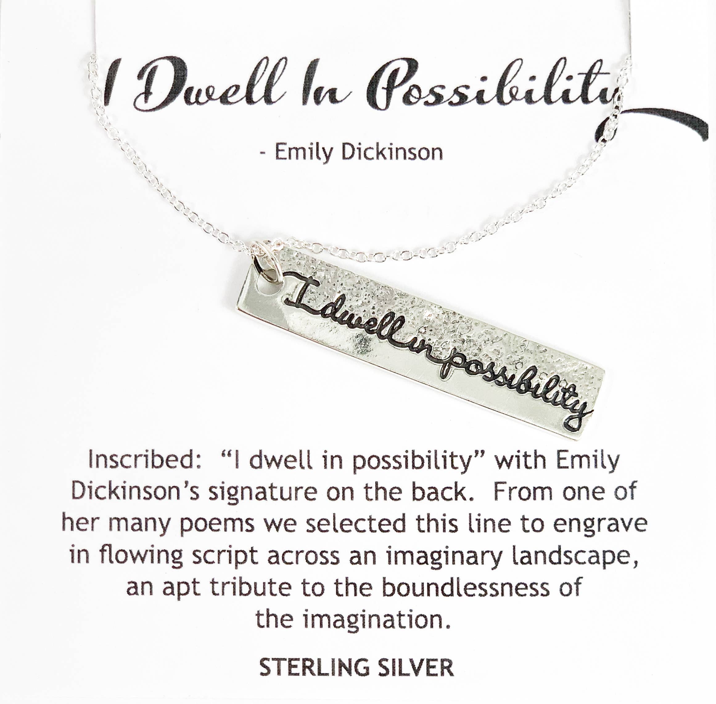 Laurel Elliott dvb New York - Wholesale Pendant/Charm Necklace - I Dwell In Possibility - Emily Dickinson2