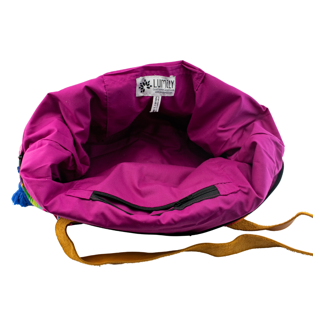 Lumily – Großhandel Tragetasche – Damen – Hacienda Stripe Nachhaltige Computer-Übernachtungstasche - Guatemala3