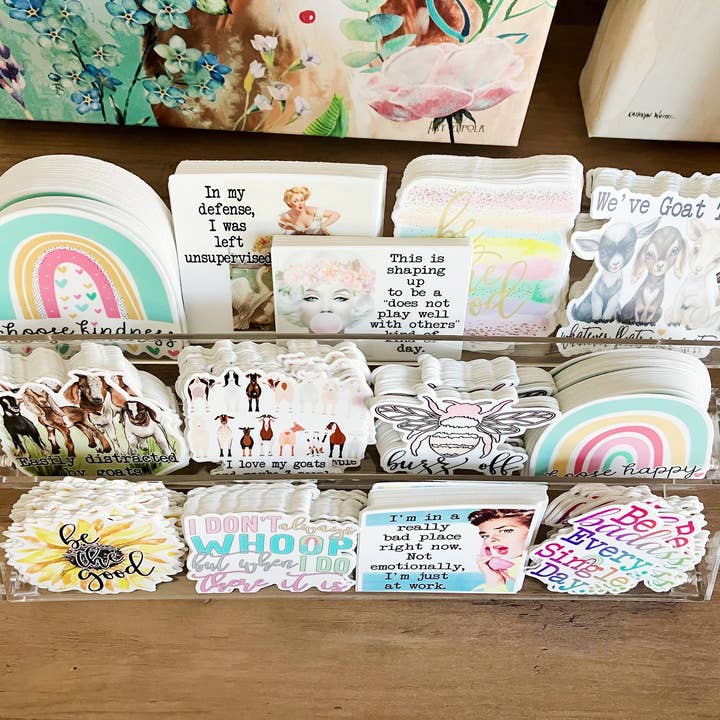 cottage + crown - Wholesale Retailer Display Stand/Case - 3 Tier Vinyl Sticker Acrylic Display Stand 12 3/8"