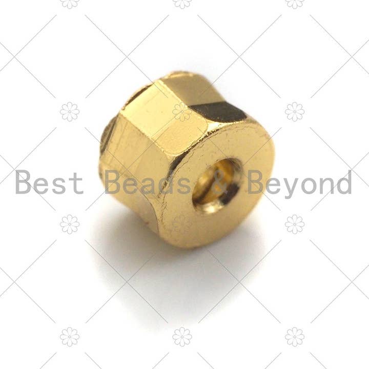 BestBeads&Beyond - Wholesale Beads - 2pc/10pcs 18K Gold High Polished Drum Space Bead, Cylinder Beads, Men's Jewelry Findings, Bracelet Beads,3x5mm, sku#Y3192