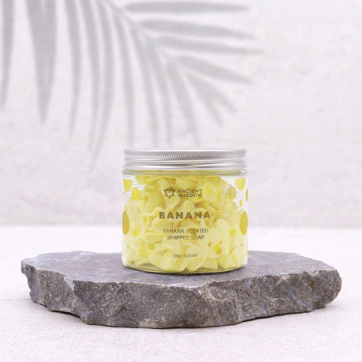 Ancient Wisdom - Wholesale Whipped Soap - Banana Whipped Cream Soap 120g