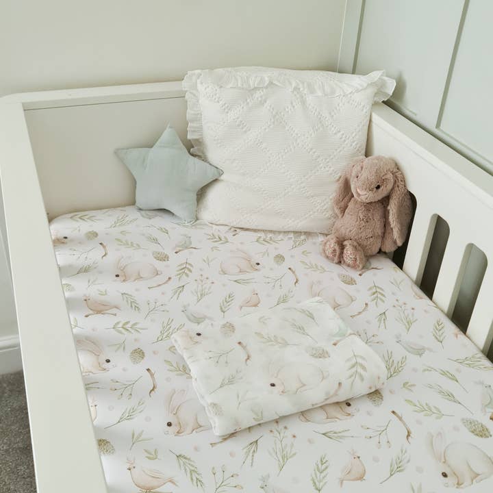 Minky Myles – wholesale Swaddle set – Baby – Muslin Swaddle & Headband - Forest friends6