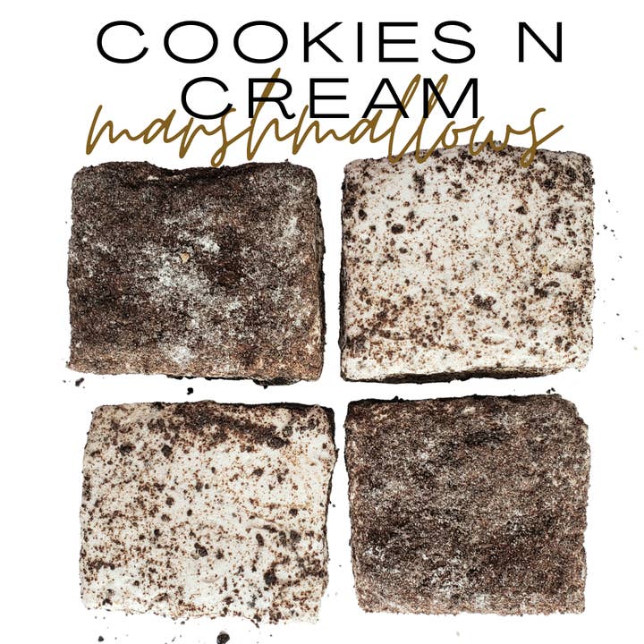 Cookies N Cream Marshmallows for wholesale by Lolly's Baking