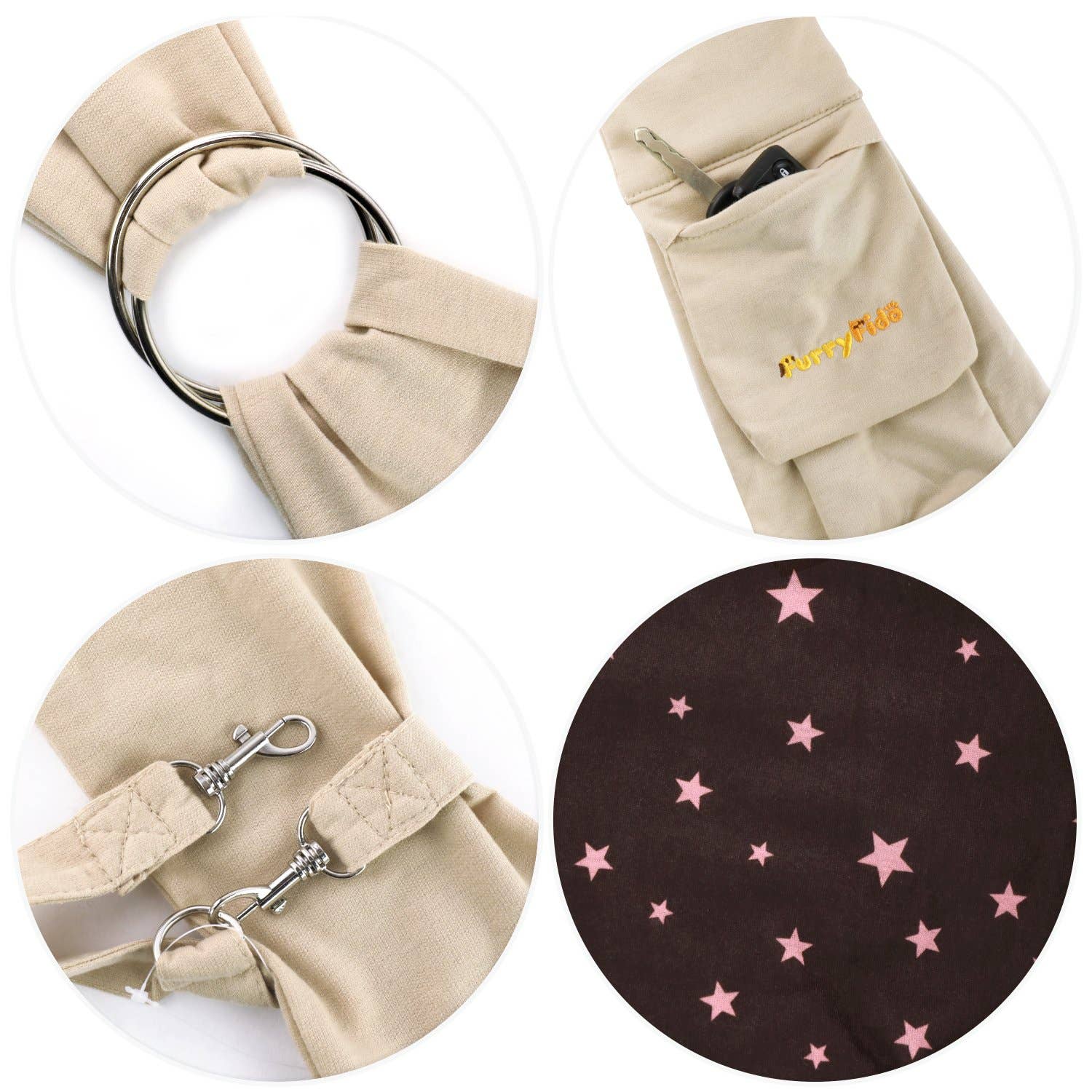 Furry Fido Pet Supplies – Engroshandel Kæledyrstransporttaske – Kat/hund – Furry Fido Khaki Justerbar Pocket Pet Slynge10