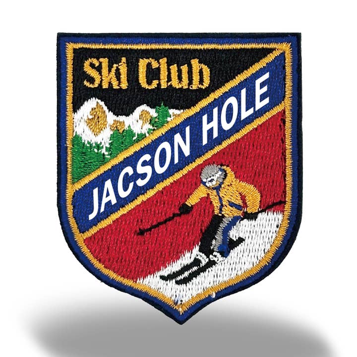 Jackson Hole Ski Club Embroidered Iron-On Patch Winter Sports Souvenir Badge for wholesale by Northern Icons Creations INC
