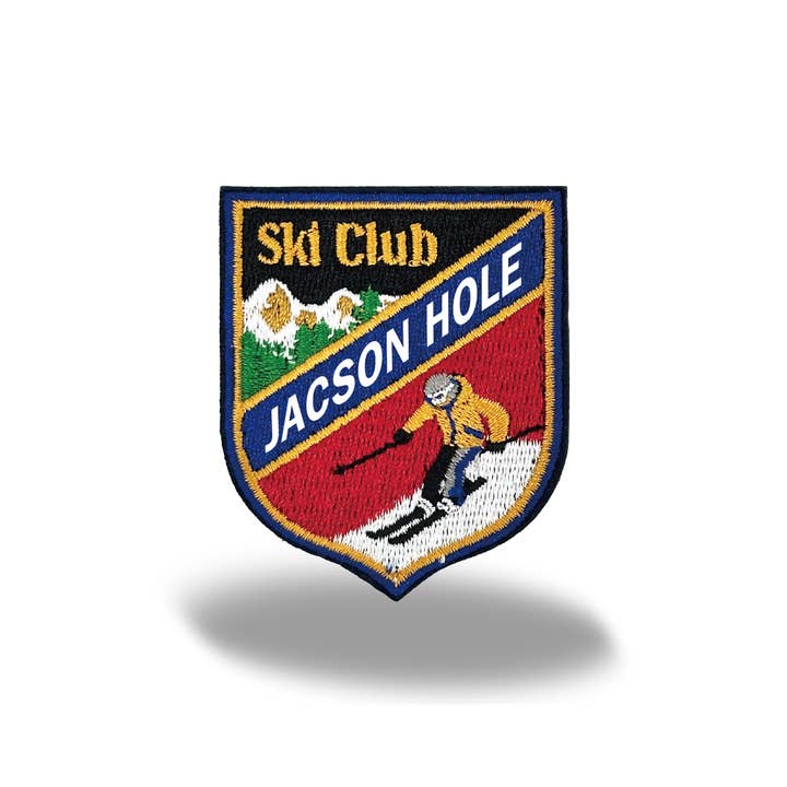 Jackson Hole Ski Club Embroidered Iron-On Patch Winter Sports Souvenir Badge for wholesale by Northern Icons Creations INC