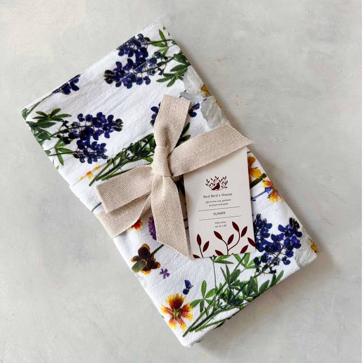 Table Runner - WildFlowers - double sided for wholesale by Red Bird’s House