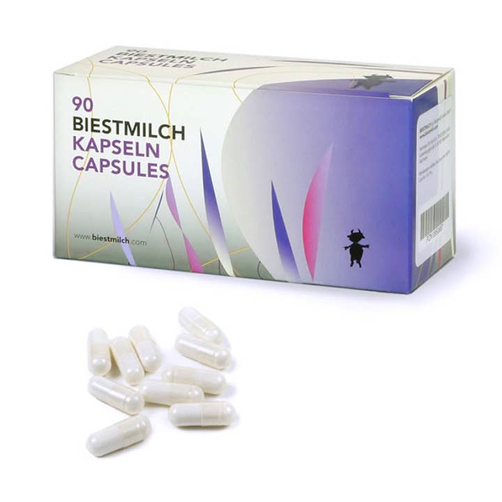 Cápsulas de BIESTMILCH, 300 mg de colostro finamente dosado por atacado de BIESTMILCH