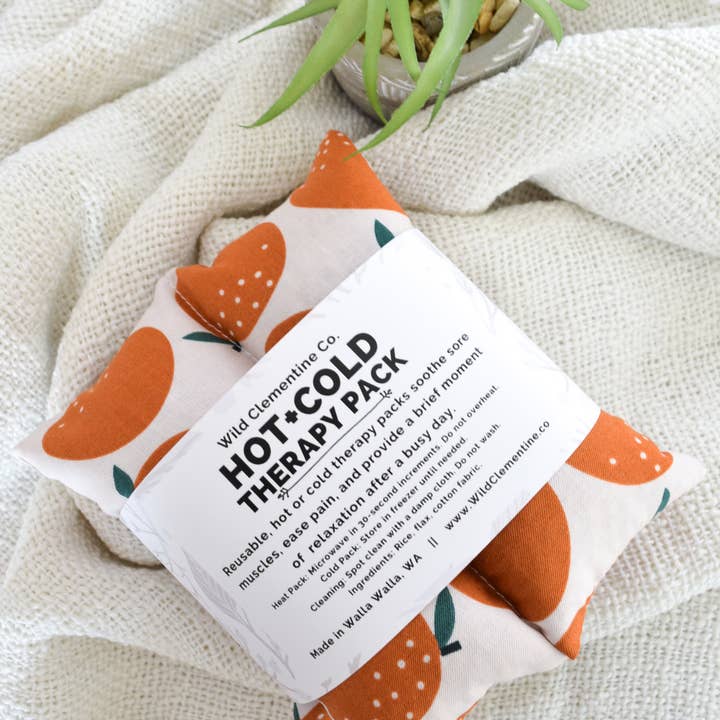 Heating Pad Neck Wrap, Flaxseed Wrap - Mod Citrus for wholesale by Wild Clementine Co.