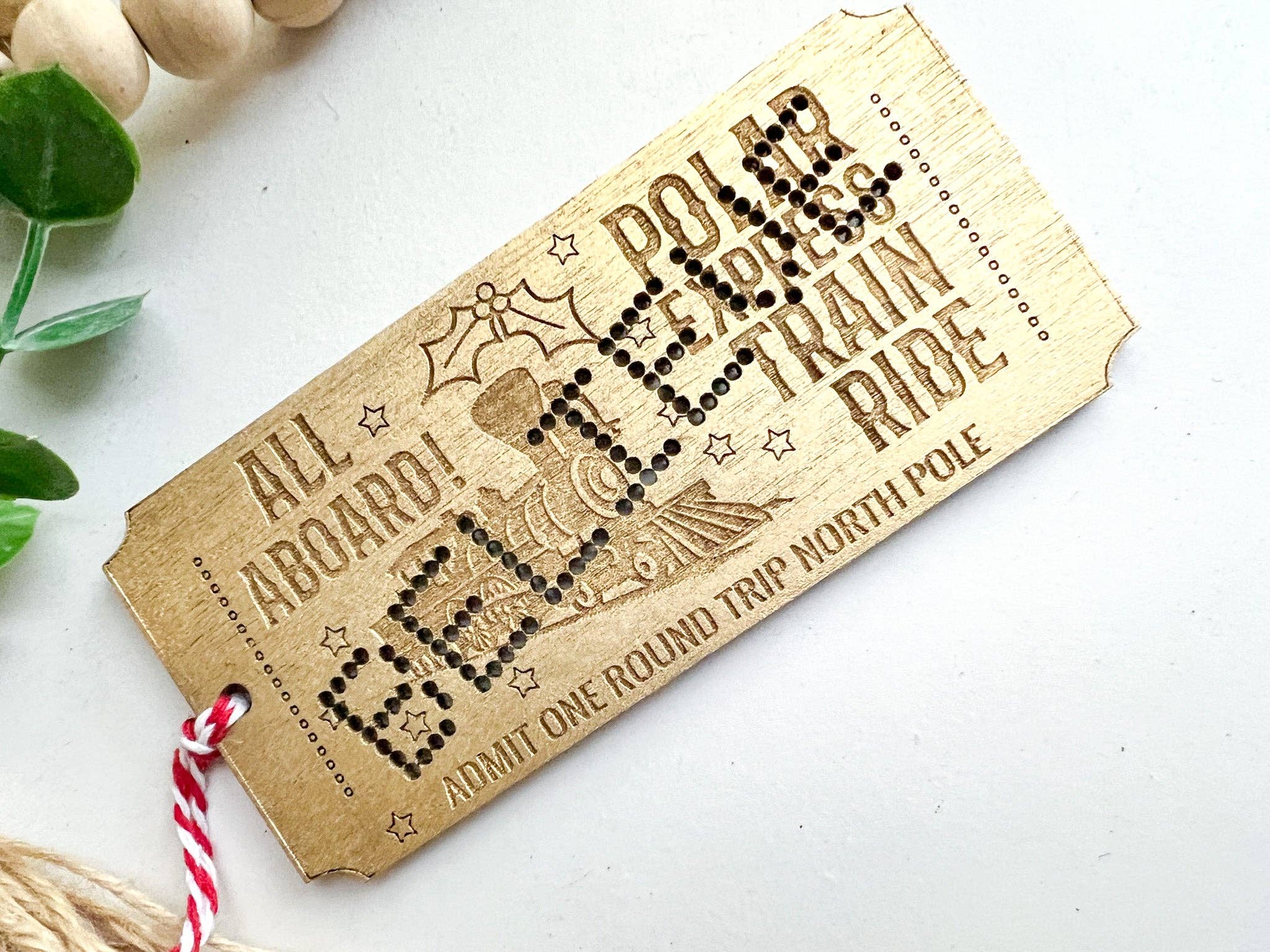 Geaux Magnolia - Wholesale Ornament - Christmas Train Ticket Christmas Ornament Polar Express1