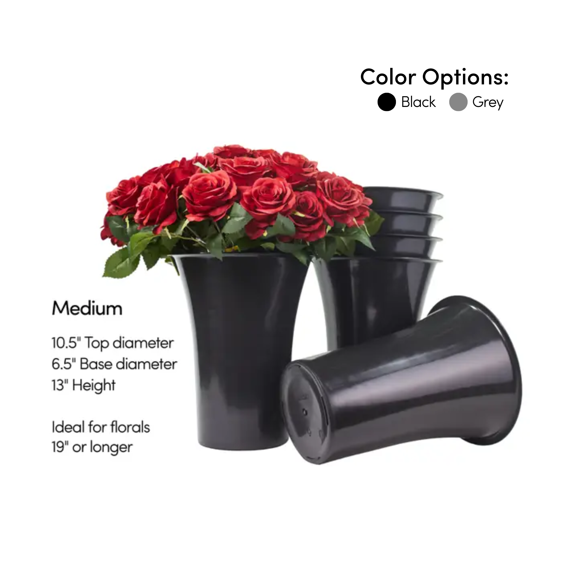 Jacobson - Wholesale Storage Bin - Standing Floral Storage Bucket - Box of 65