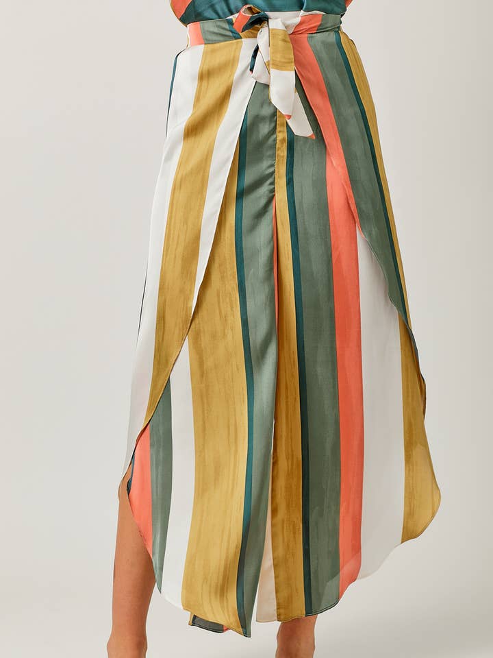 55938 Multi Stripe Wrap Pants for wholesale by Mystree
