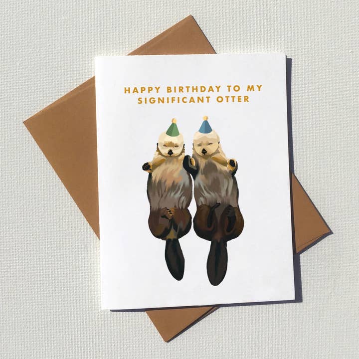 Significant Otter Birthday Card for wholesale by Yuma's Art Studio