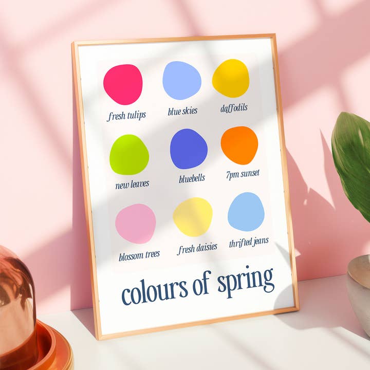 COLOURS OF SPRING | esthétique de l'affiche | esthétique de la salle de coquette pour la vente par Moo and May Studio